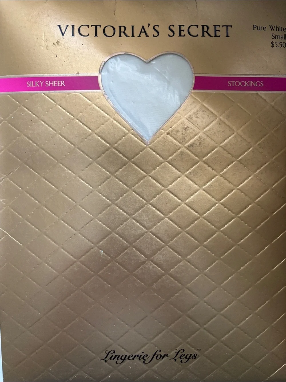 Victoria's Secret Gold Pink White Stockings Packaging